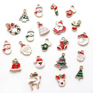 Enamel Colorful Drop Charms DIY Xmas Tree Jewelry Bracelet
