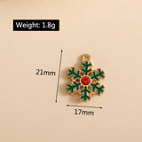 10pcs Enamel Christmas Snowflake Charms Pendants Xmas Decoration