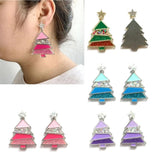 Christmas Tree Acrylic Stud Earrings Xmas Decor Women Jewelry