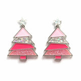 Christmas Tree Acrylic Stud Earrings Xmas Decor Women Jewelry