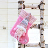 Christmas Candy Gift Bag Plush Socks Home Decoration Pink
