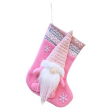 Christmas Candy Gift Bag Plush Socks Home Decoration Pink