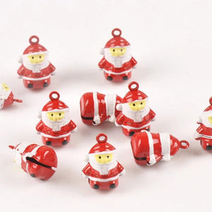 5pcs Santa Claus Charms Cartoon Jingle Bells Christmas Decor Gift 18mm