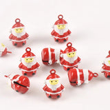 5pcs Santa Claus Charms Cartoon Jingle Bells Christmas Decor Gift 18mm