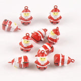 5pcs Santa Claus Charms Cartoon Jingle Bells Christmas Decor Gift 18mm