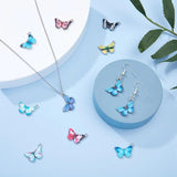 10Pcs Enamel Butterfly Dangle Charms for DIY Jewelry Making