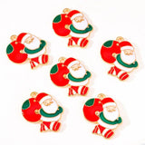 20Pcs/Lot Enamel Cartoon Santa Claus Christmas Decoration Jewelry