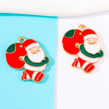 20Pcs/Lot Enamel Cartoon Santa Claus Christmas Decoration Jewelry