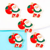 20Pcs/Lot Enamel Cartoon Santa Claus Christmas Decoration Jewelry