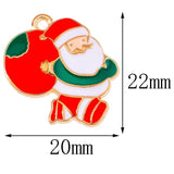20Pcs/Lot Enamel Cartoon Santa Claus Christmas Decoration Jewelry