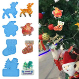 DIY Christmas Decoration Epoxy Resin Mold Elk Snowflake Christmas Tree