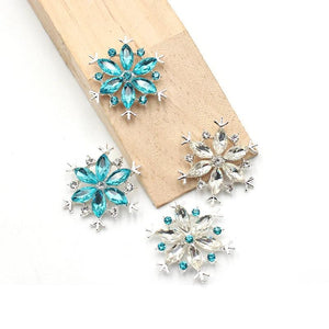 5 PCS 27mm Rhinestone Snowflake Christmas Tree Wedding DIY Decoration