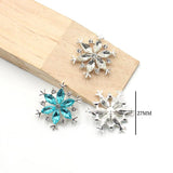 5 PCS 27mm Rhinestone Snowflake Christmas Tree Wedding DIY Decoration