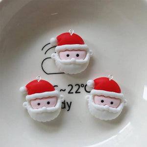 10PCS Christmas Button Snowman Charms for DIY Jewelry Pendants
