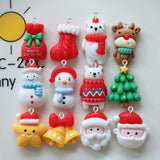 10PCS Christmas Button Snowman Charms for DIY Jewelry Pendants