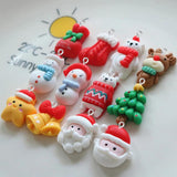 10PCS Christmas Button Snowman Charms for DIY Jewelry Pendants