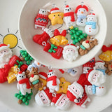 10PCS Christmas Button Snowman Charms for DIY Jewelry Pendants