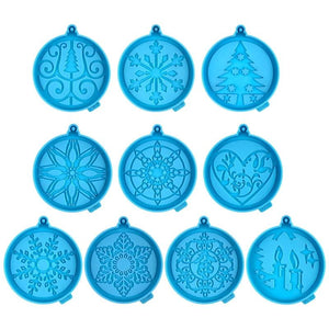 Silicone Pendant Mold Snowflake Heart Resin DIY Craft Xmas Tree