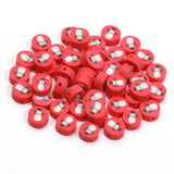 10mm Red Round Clay Spacer Beads Christmas Snowman Polymer Clay Beads