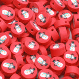 10mm Red Round Clay Spacer Beads Christmas Snowman Polymer Clay Beads