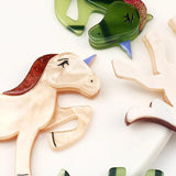 5pcs Beauty Horse Brooch Base for DIY Jewelry Making Acrylic Brooches Decoration