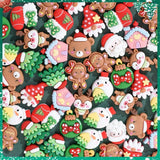 10pcs Christmas Flat Back Cabochons Xmas Scrapbooking DIY Phone Shell Decoration