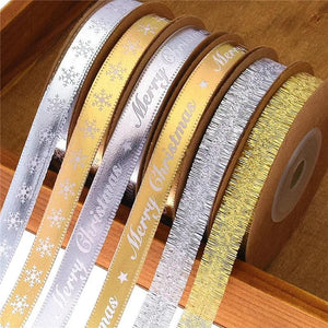 10m Gold/Silver Christmas Ribbon Decor