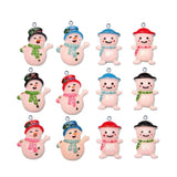 10Pcs Snowman Christmas Resin Charms for DIY Jewelry Making
