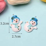 10Pcs Snowman Christmas Resin Charms for DIY Jewelry Making