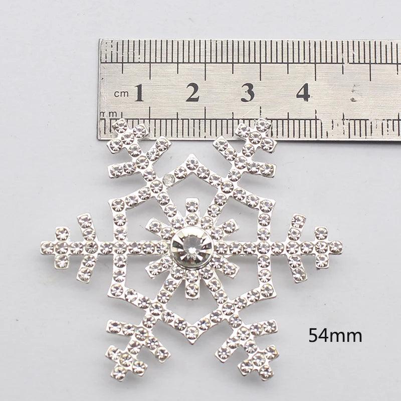 4pcs 54mm Silver Snowflake Decorations DIY Christmas Gift Decoration