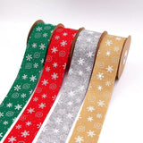 Cross Border 50mm Snowflake Christmas Ribbon