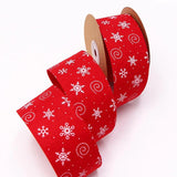 Cross Border 50mm Snowflake Christmas Ribbon