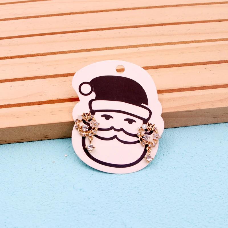 100pcs Christmas Earring Display Cards for Jewelry Hanging Holder