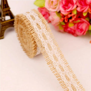2 Meters Beige Linen Lace Rope Cord for Crafts DIY Accessory Jewelry