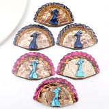 5pcs Peacock Brooch Base Acrylic Animal Party Christmas DIY Jewelry Making