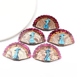 5pcs Peacock Brooch Base Acrylic Animal Party Christmas DIY Jewelry Making