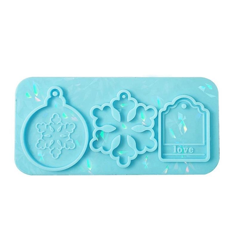 Holographic Christmas Silicone Mold DIY Pendant For Christmas Decoration