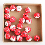 10PCs 20mm Christmas Tree Elk Wooden Beads DIY Decoration Crafts