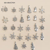27pcs Mixed Christmas Snowflake Charms DIY Bracelet Decoration Craft Jewelry