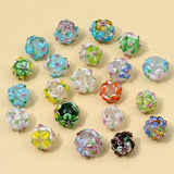 10pcs Lampwork Flowers Beads for DIY Jewelry Making Christmas Party Decoration