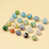 10pcs Lampwork Flowers Beads for DIY Jewelry Making Christmas Party Decoration