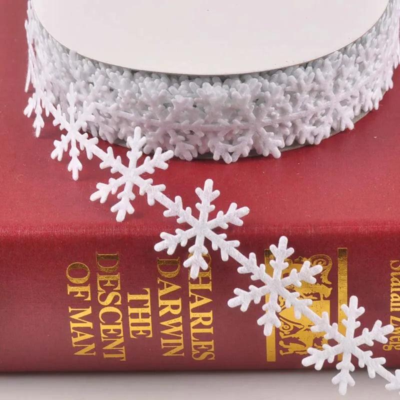 Christmas Snowflake Ribbons Trim Lace Set for Bow Craft DIY Box Packing