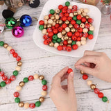 Christmas Wood Beads Set Mixed Christmas Decorative Loose Beads