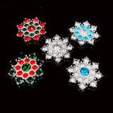 10Pcs Christmas Snowflake Rhinestone Buttons For DIY Crafts