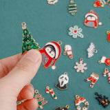 50Pcs Christmas Alloy Jewelry Sets Earrings Bracelet Bangle Necklace Rings Xmas