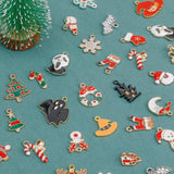 50Pcs Christmas Alloy Jewelry Sets Earrings Bracelet Bangle Necklace Rings Xmas