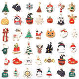 50Pcs Christmas Alloy Jewelry Sets Earrings Bracelet Bangle Necklace Rings Xmas