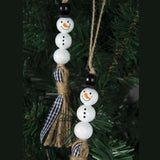 20PCs Snowman Wood Beads Christmas 16mm Round Spacer Beads DIY Jewelry