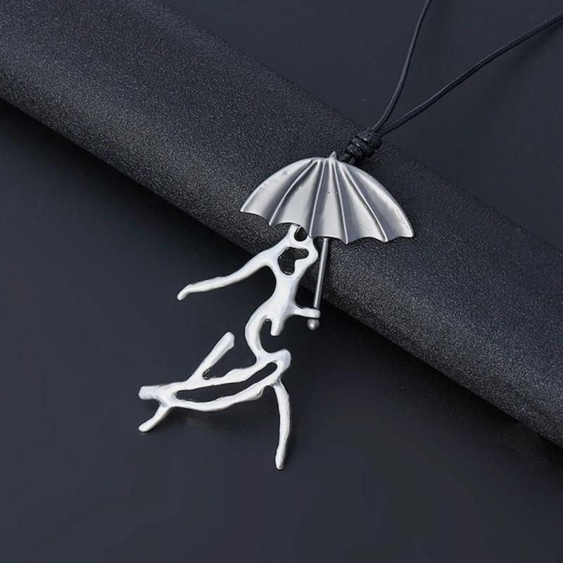 Geometric Long Necklace with Gothic Pendants Suspension Chokers Jewelry