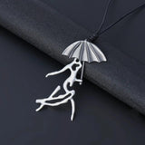 Geometric Long Necklace with Gothic Pendants Suspension Chokers Jewelry